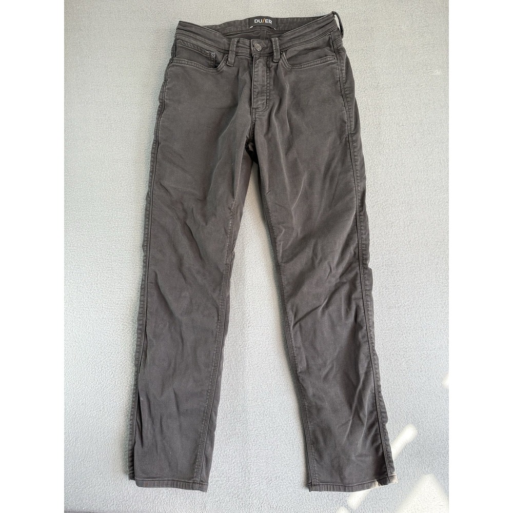 DU/ER Pants Mens 30x32 Gray Regular Fit Denim Chino Straight Casual MFNT1003